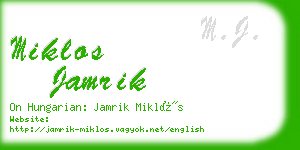 miklos jamrik business card